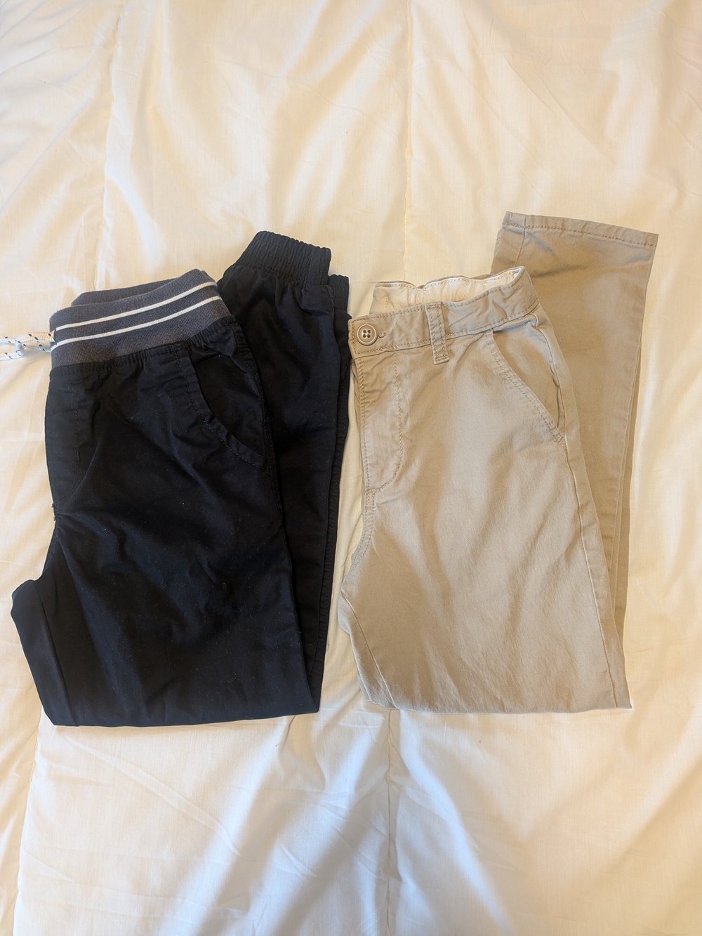 GAP Boys Black Jogger and Khaki Pants - 2 Pack